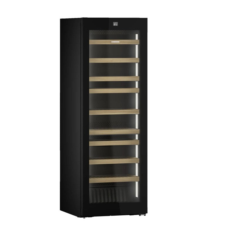 Liebherr Vinidor Selection WPgbi 7472 204 Bottle Freestanding Wine Cabinet with Glass Door, Black Steel