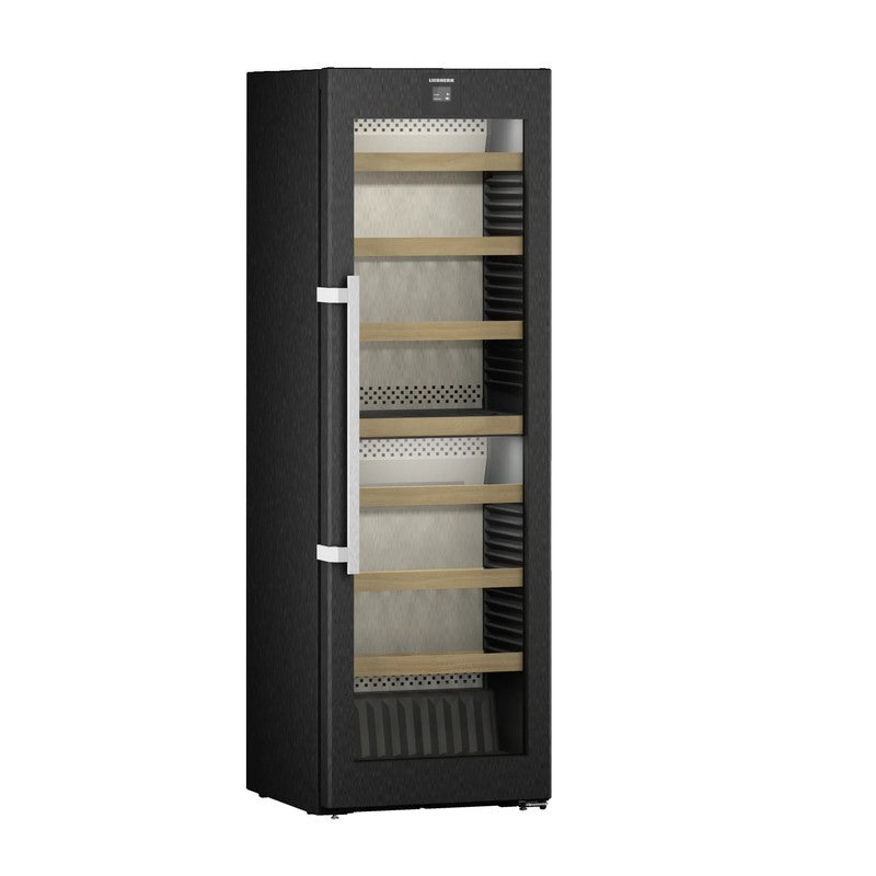 Liebherr Vinidor WPbsi 5252 Steel Wine Cabinet 155 Bottle with Glass Door, Black