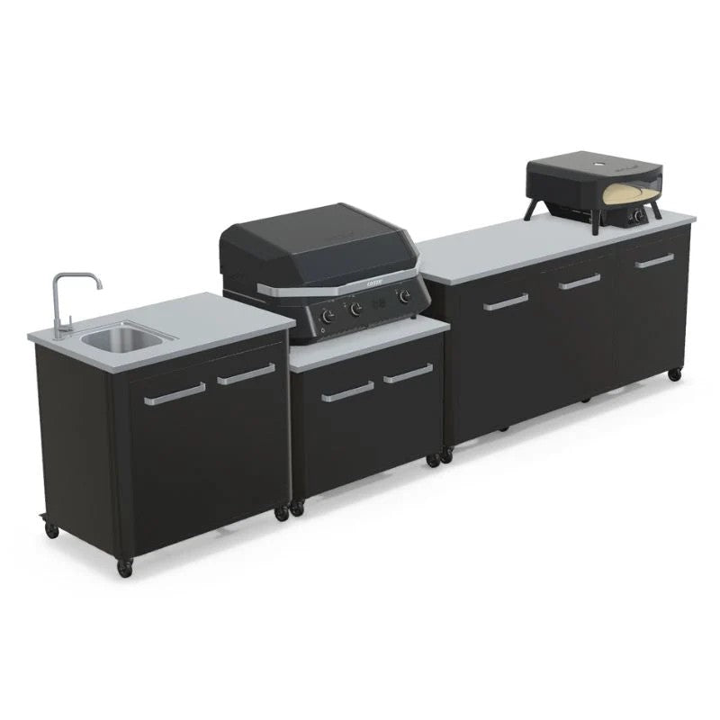 Cozze Modular Outdoor Kitchen Steel with Gas Grill, Extra Storage & Sink