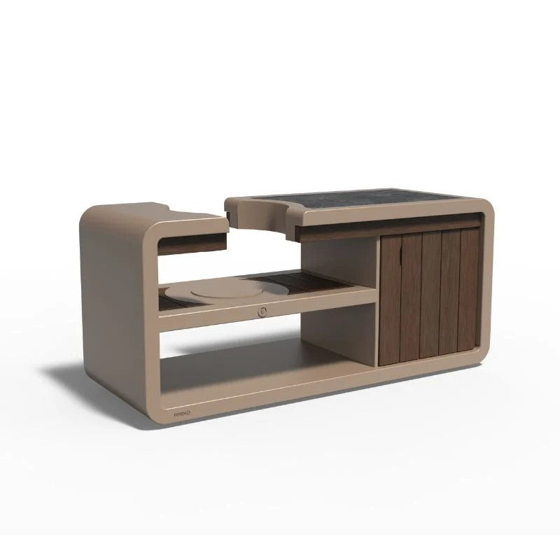Adezz Forno Kamado Station Ceramic & Bamboo Outdoor Kitchen, Corten Steel or Powder-Coated Aluminium
