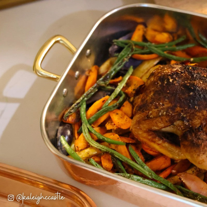 The Cotswold Cooking Company Rectangular Roaster 36cm, Hammered Copper