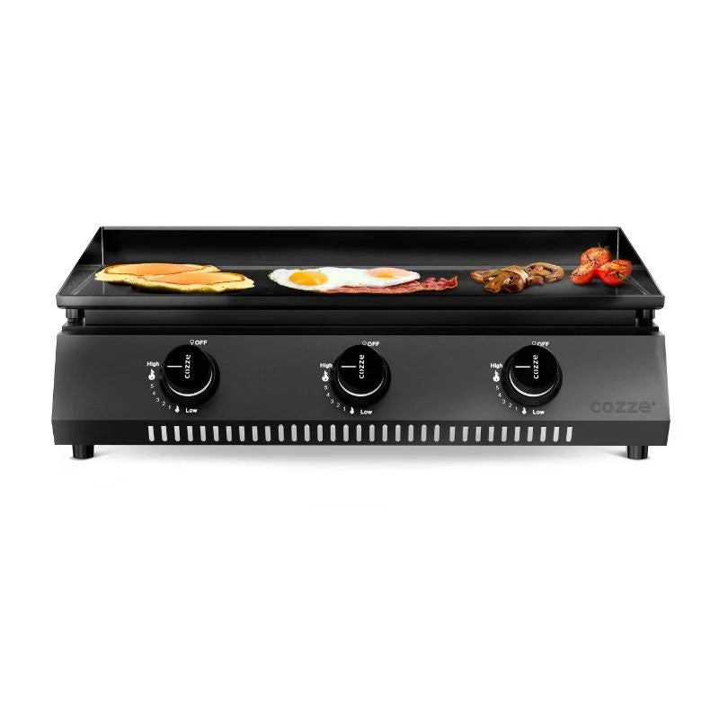 Cozze G-700 Stainless Steel Plancha Gas Grill, Matte Black