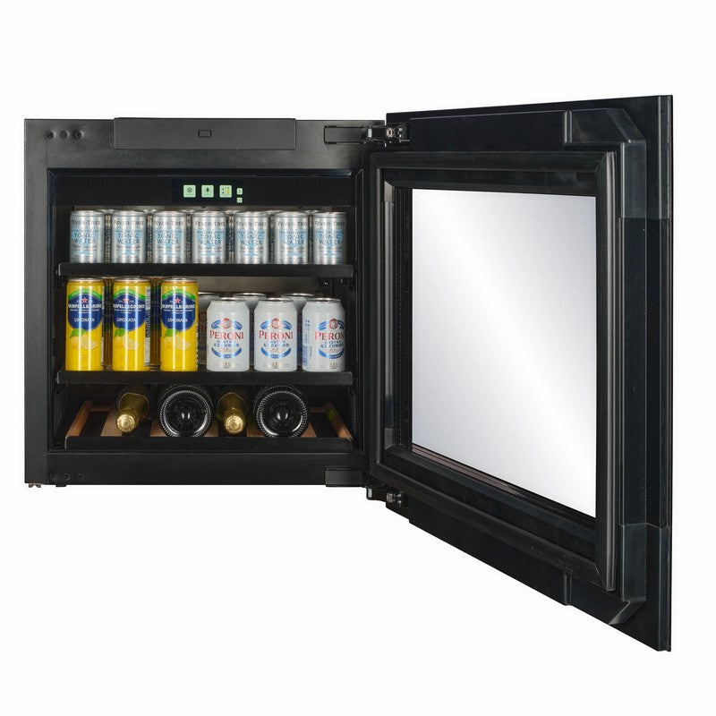 CELLA BVI-24B-TO Integrated Beverage Fridge 62L, Black Glass