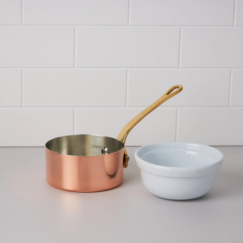 The Cotswold Cooking Company Butter Casserole 10cm with Porcelain Insert, Mirror-Polished Copper