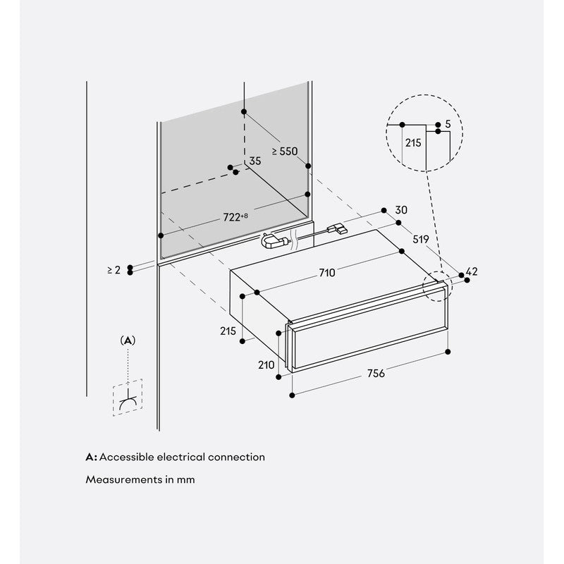 Gaggenau Expressive Series GW483120 Stainless Steel Warming Drawer, 21cm