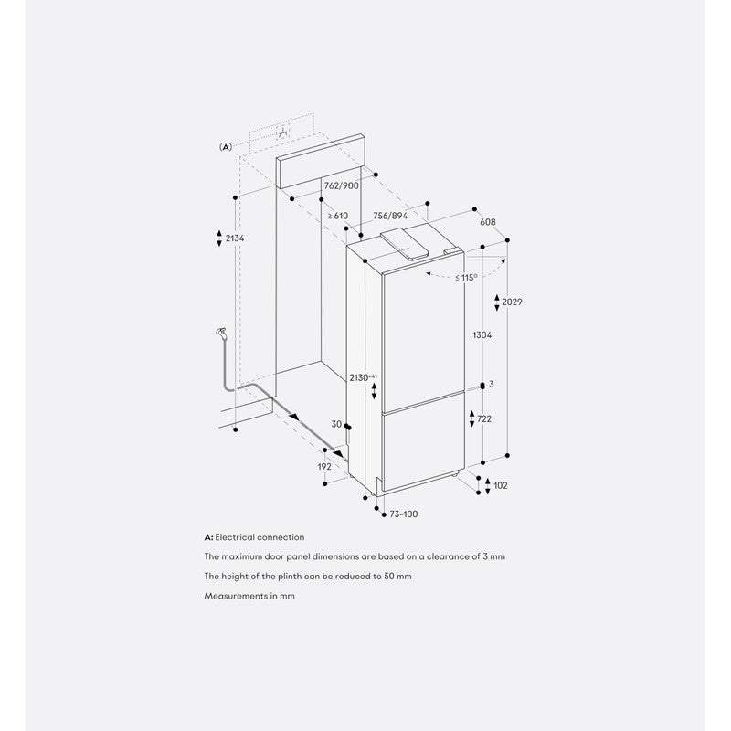 Gaggenau Vario Cooling Expressive Series RVB497190 90cm Fully Integrated Fridge Freezer with Icemaker, Dark Brushed Stainless Steel