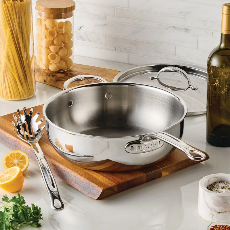 Hestan ProBond Luxe Stainless Steel Essential Pan with Lid, Mirror-Polished