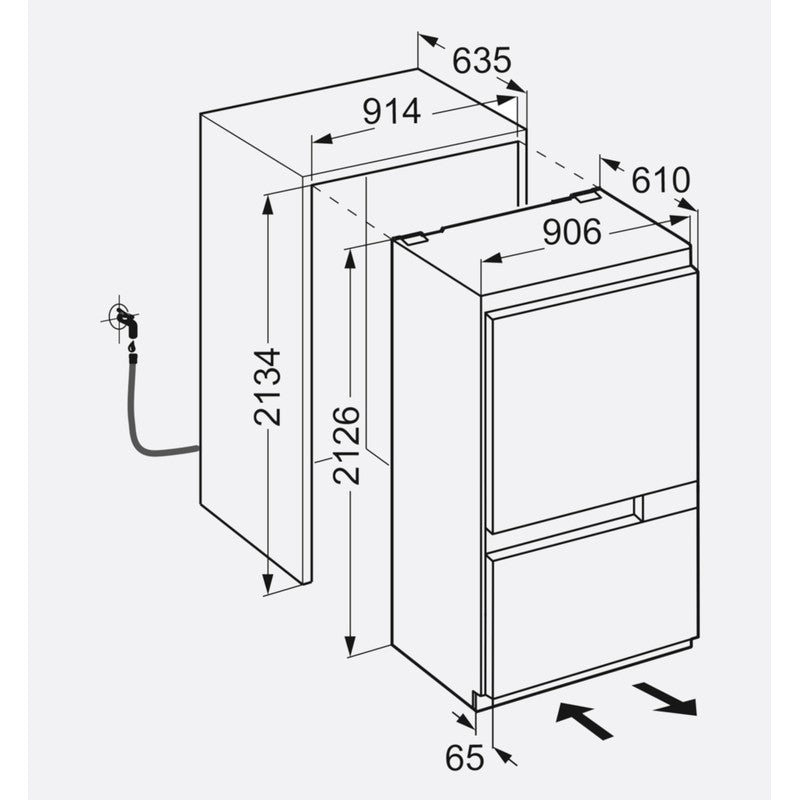 Liebherr ECBN9671-617 Fully Integrated Frost Free Fridge Freezer 514L, Left Hand Hinge