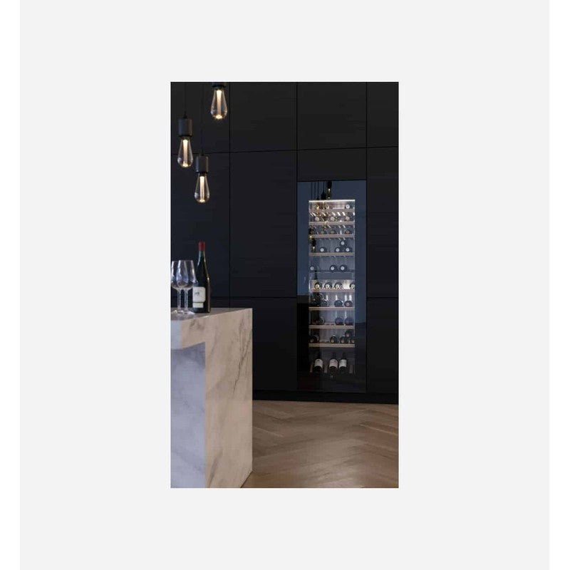 V-Zug V6000 WineCooler 60cm Black Glass Fully-Integrated Wine Cooler, Black Glass