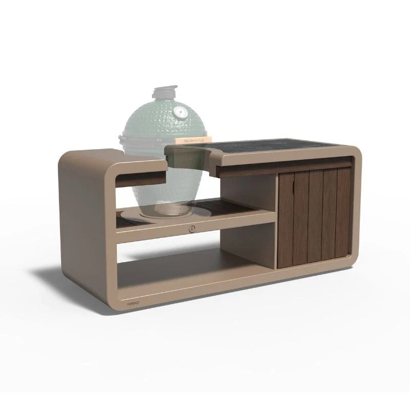 Adezz Forno Kamado Station with Big Green Egg Large, Corten Steel or Powder-Coated Aluminium
