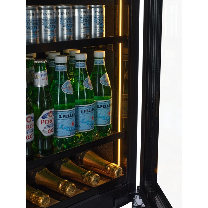 CELLA Kitchenline BV34B-TO Undercounter Drinks Fridge, Black Glass