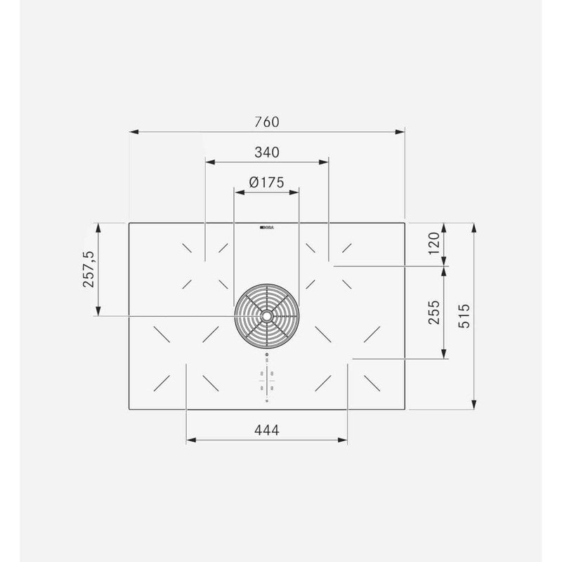 Bora PURA Venting Induction Hob 76cm, Pure Black