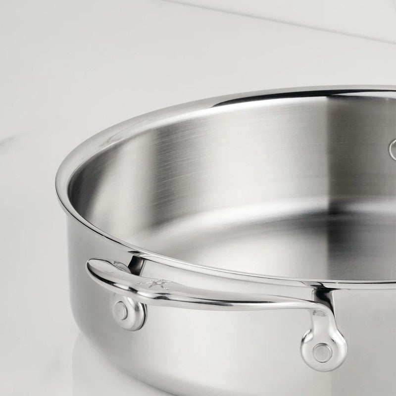 Hestan ProBond Luxe Stainless Steel Sauteuse Pan with Lid, Mirror-Polished