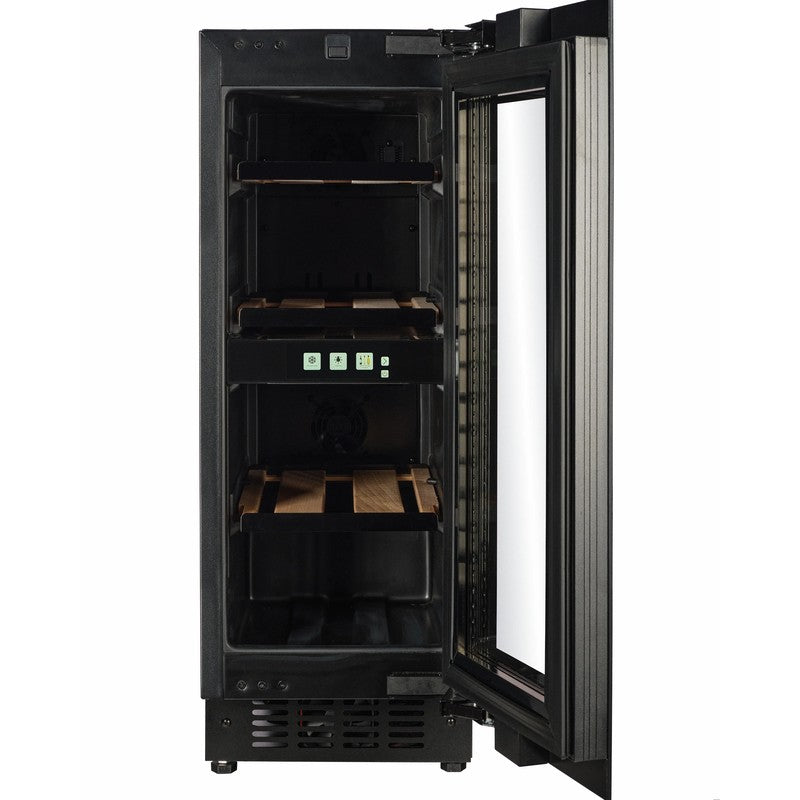 CELLA Kitchenline TFT-W18B-TO Wine Fridge 18 Bottle, Black Glass