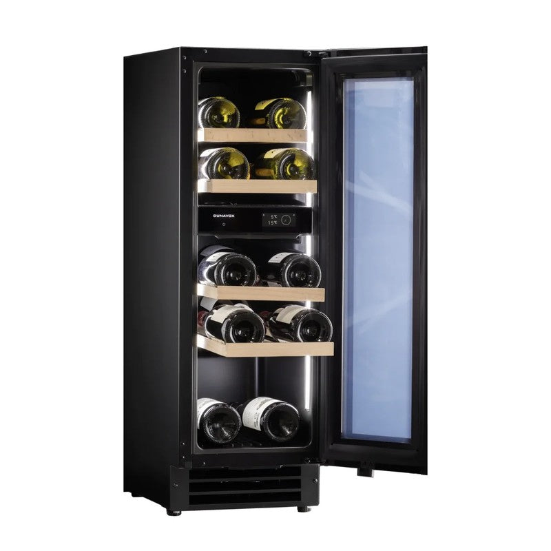 Dunavox FLOW-16 DAUF-16.64DBH Dual Zone 17 Bottle Built In / Freestanding Wine Cooler, 300mm