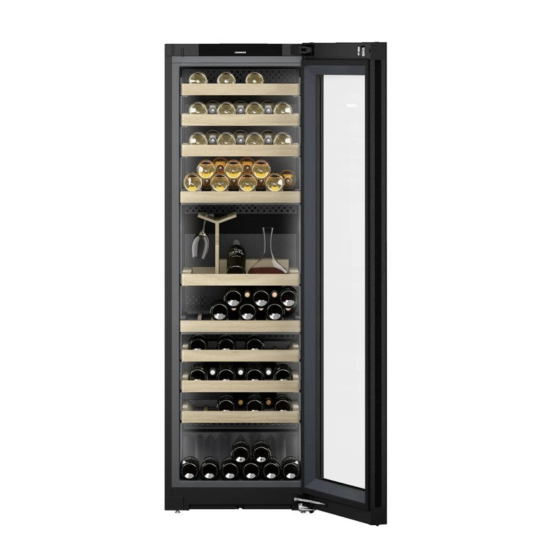 Liebherr Vinidor Selection WPgbi 5283 85 Bottle 3-Zone Wine Cabinet with Glass Door, Black Steel