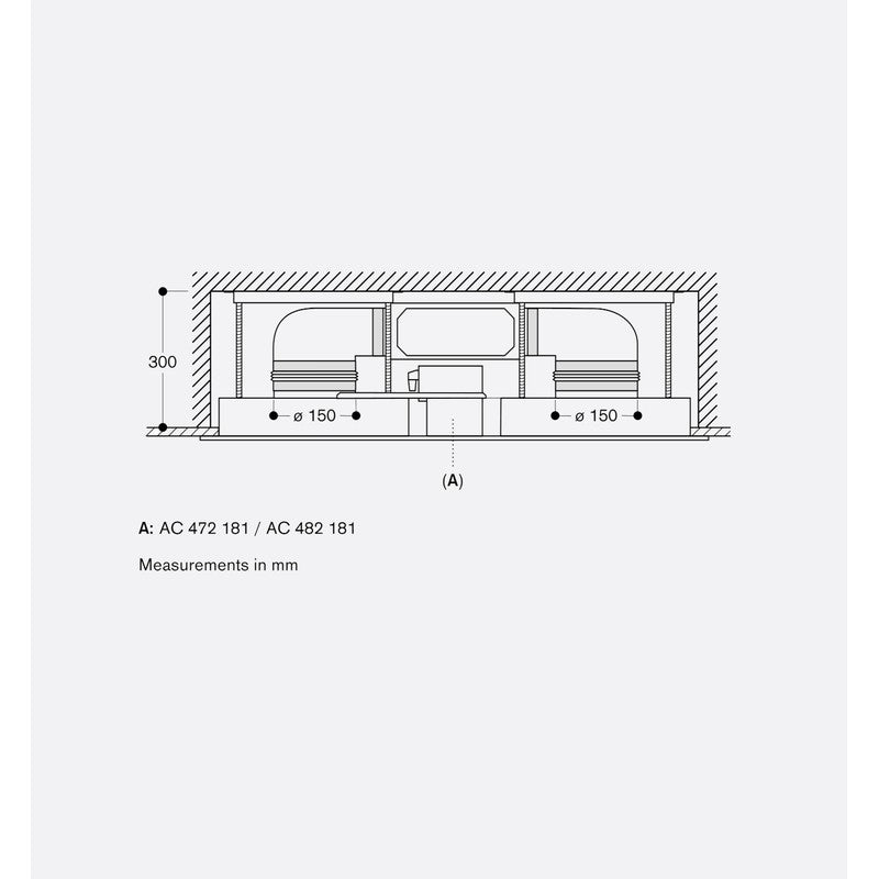 Gaggenau 400 Series AC482181 Stainless Steel Ceiling Extraction 80cm