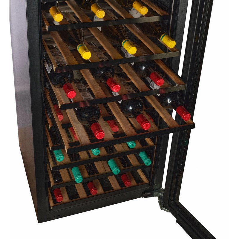 CELLA W96B-TO Integrated Wine Cooler 600mm, Black Glass