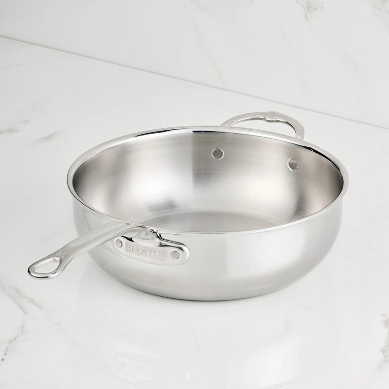 Hestan ProBond Luxe Stainless Steel Essential Pan with Lid, Mirror-Polished