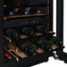CELLA Kitchenline Glass Wine Fridge 36 Bottle, Black Glass