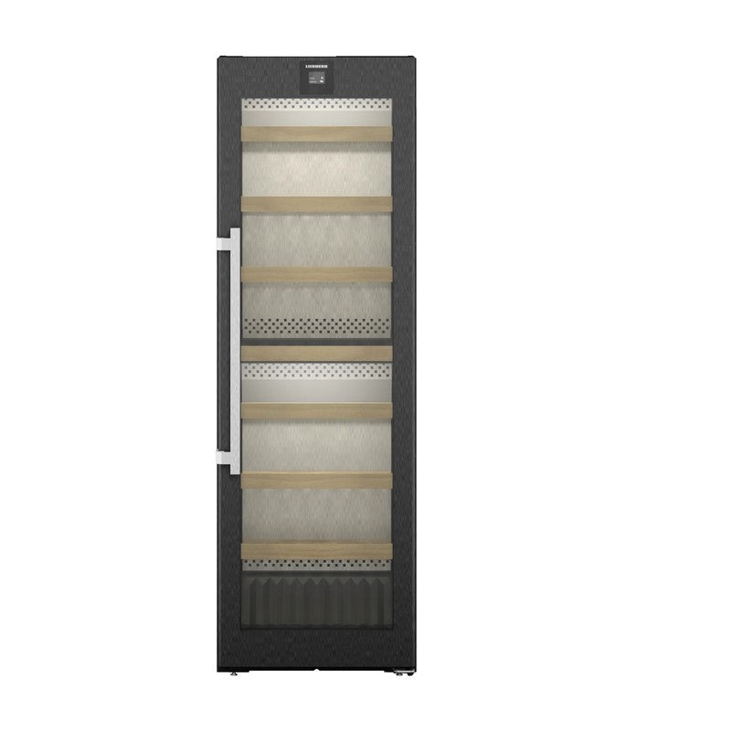 Liebherr Vinidor WPbsi 5252 Steel Wine Cabinet 155 Bottle with Glass Door, Black