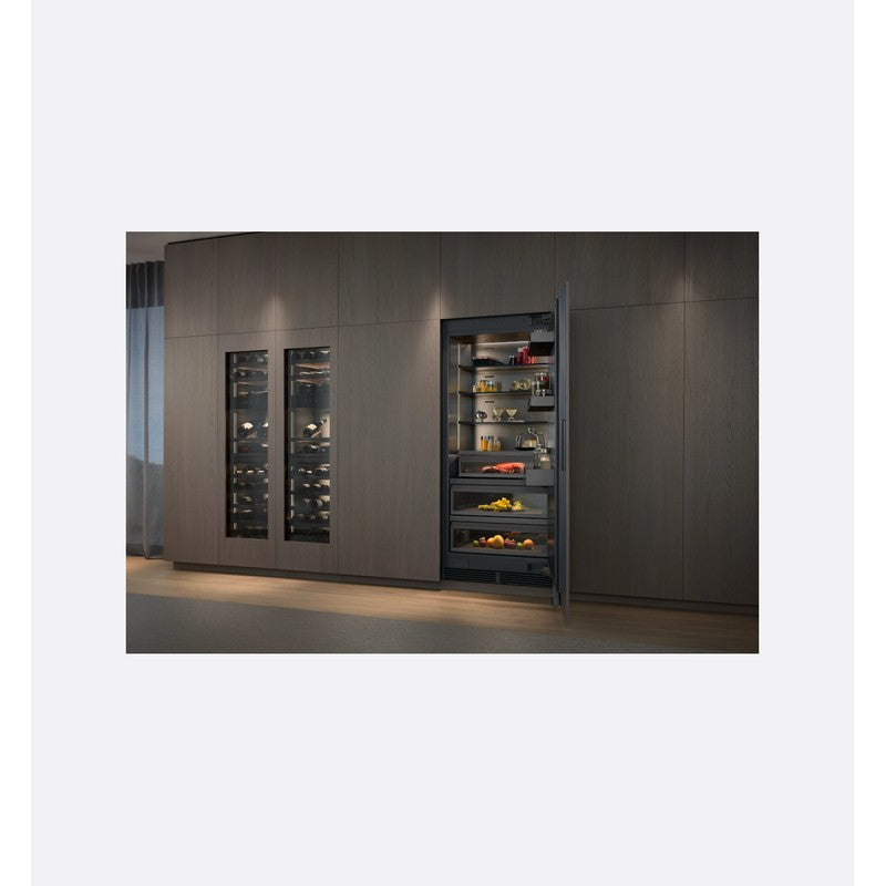 Gaggenau Vario Cooling Expressive Series RVF497190 90cm Fully Integrated Freezer with Icemaker, Dark Brushed Stainless Steel