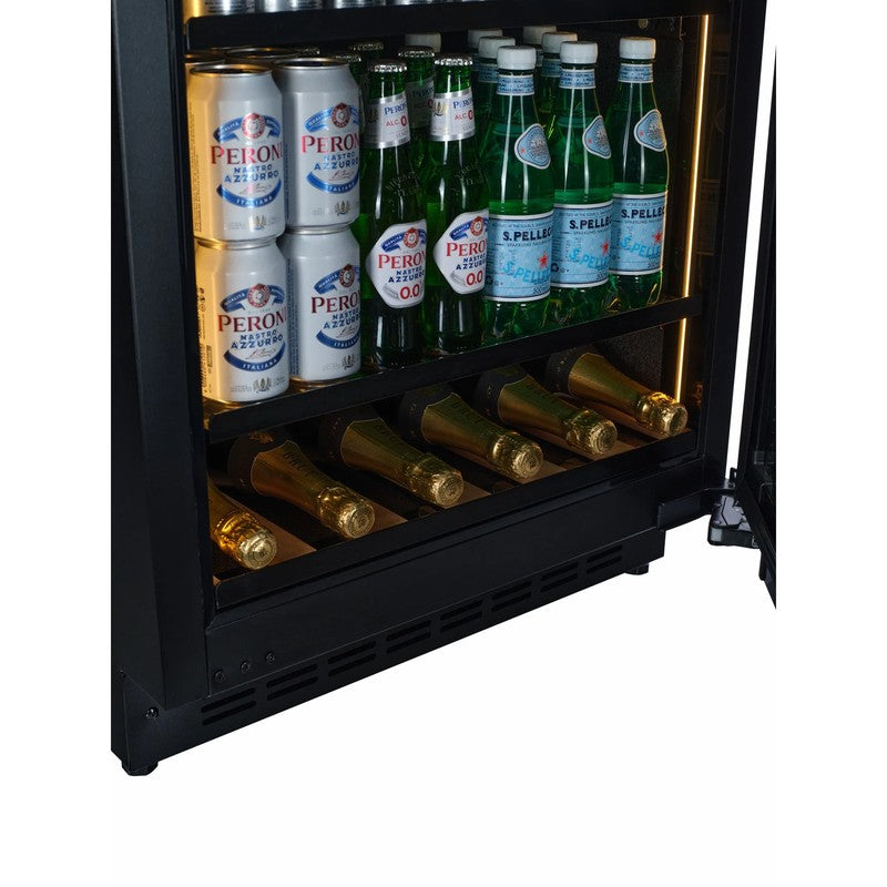 CELLA Kitchenline BV34B-TO Undercounter Drinks Fridge, Black Glass