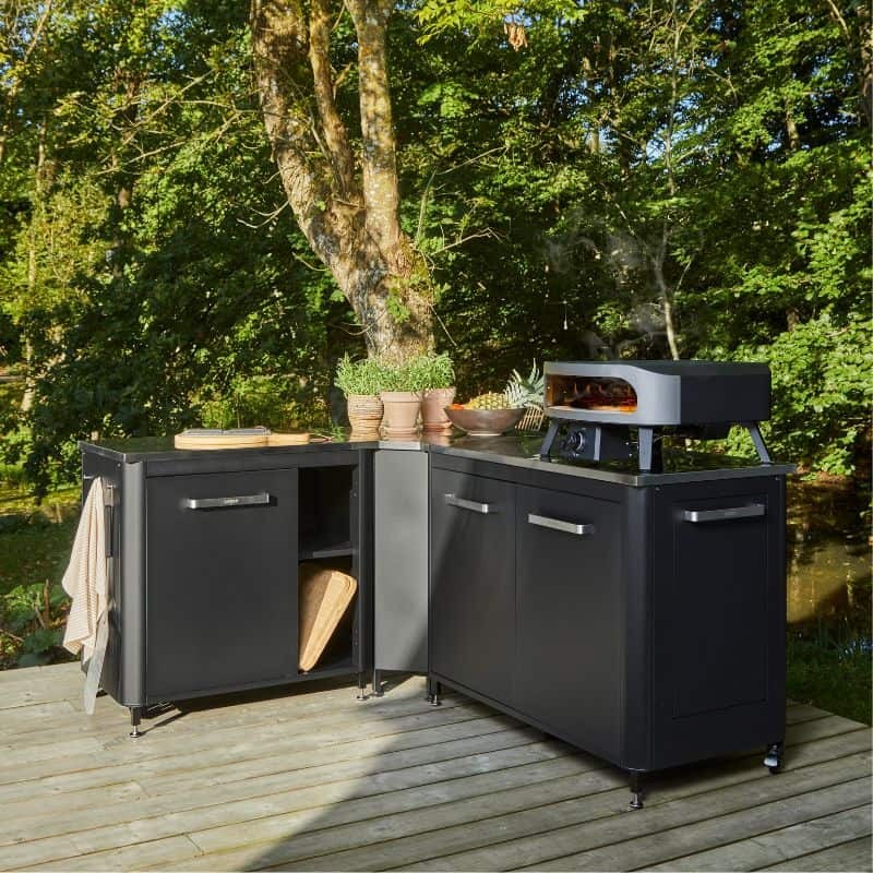 Cozze Classic Gas Pizza Oven 17" with Cordierite Pizza Stone, Grey & Black