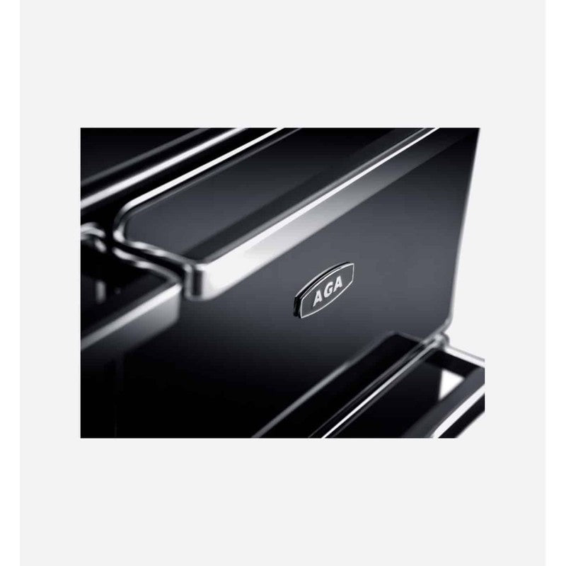 Aga ERA 110 Cast Iron Electric Cooker with Induction Hob, Black with Polished Chrome Trim
