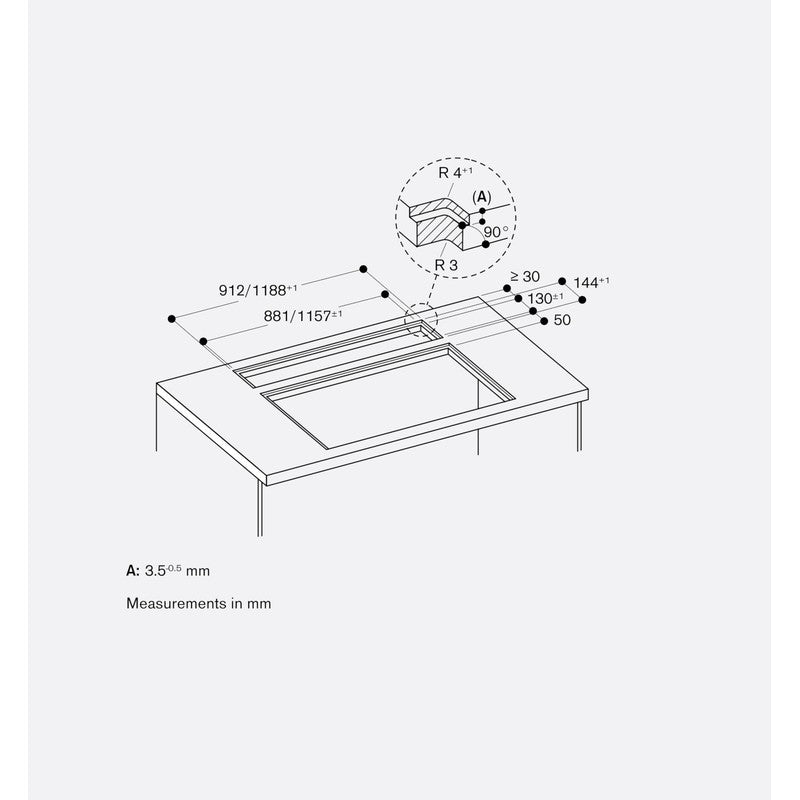 Gaggenau 400 Series AL400192 Stainless Steel Table Ventilation 90cm