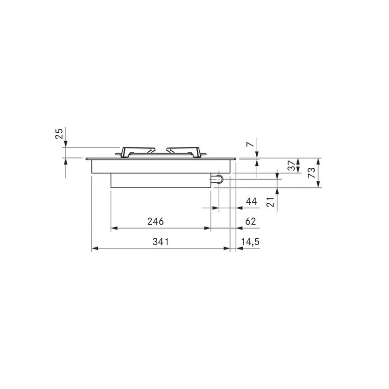 Bora PKG3 37cm Gas Cooktop, Black