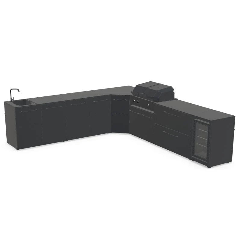Cozze Elements Modular Outdoor Kitchen L-Shape with Grill, Storage, Fridge & Sink