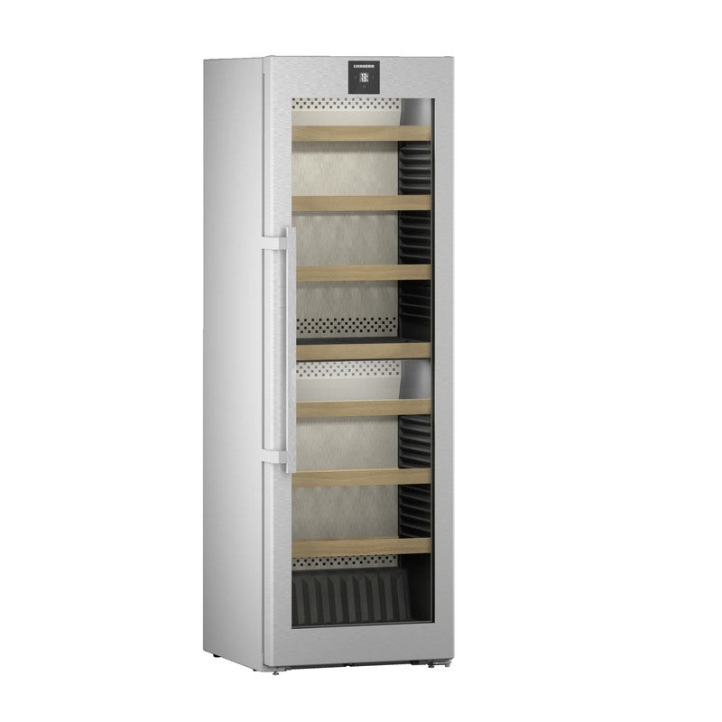 Liebherr Vinidor WPsd 5252 Stainless Steel Wine Cabinet 155 Bottle, Glass Door