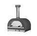 Front view of anthracite Clementi Crosti gas fired pizza oven
