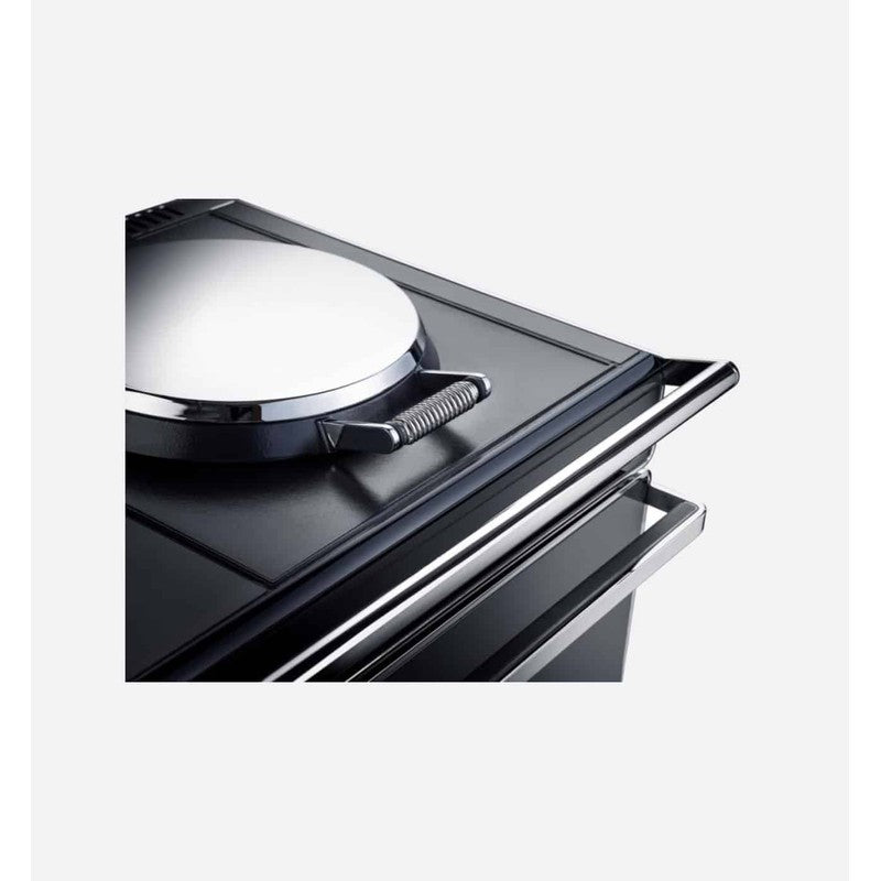 Aga ERA 110 Cast Iron Electric Cooker with Induction Hob, Black with Polished Chrome Trim