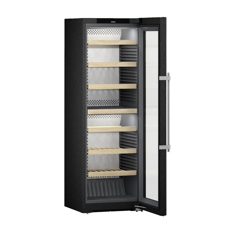 Liebherr Vinidor WPbsi 5252 Steel Wine Cabinet 155 Bottle with Glass Door, Black