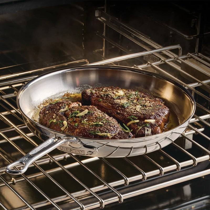 Hestan ProBond Luxe Stainless Steel Frying Pan, Mirror-Polished