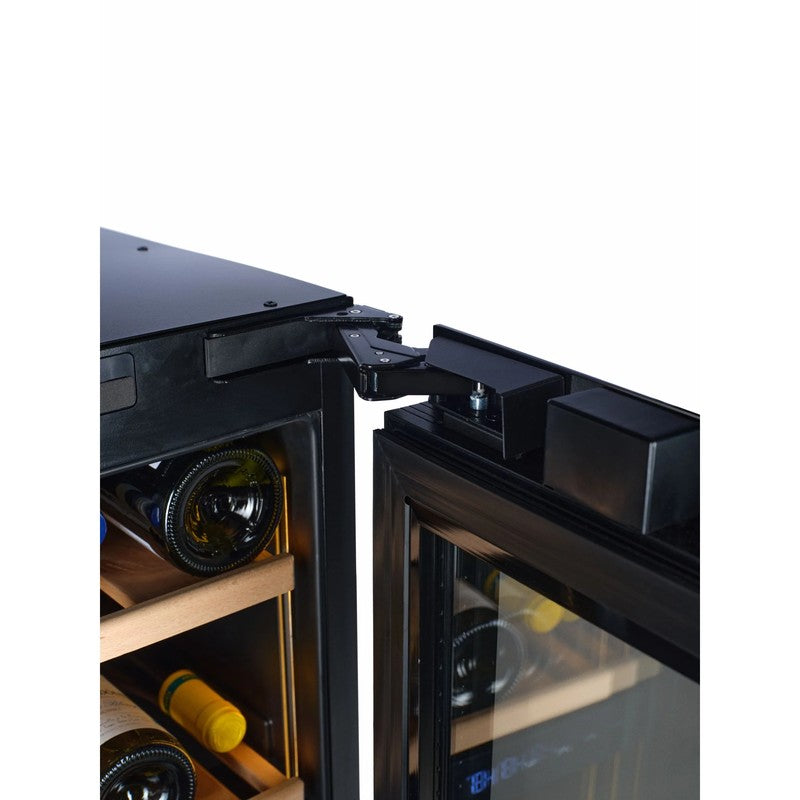 CELLA W18S-BH Undercounter Wine Cooler 300mm, Black Glass