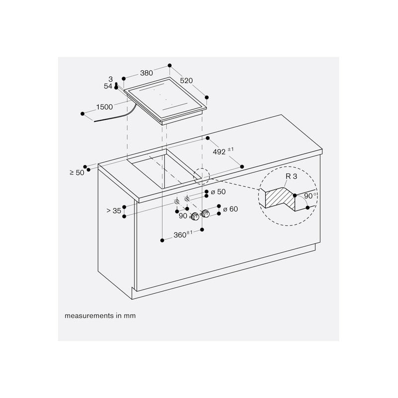 Gaggenau 400 Series VI422115 Stainless Steel Vario Flex Induction Cooktop 38cm, Black