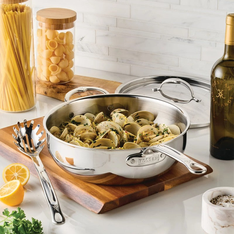 Hestan ProBond Luxe Stainless Steel Essential Pan with Lid, Mirror-Polished