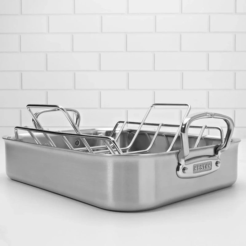 Hestan ProBond Classic Stainless Steel Roasting Pan with Rack