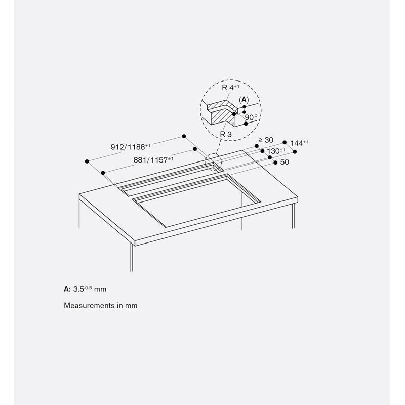 Gaggenau 400 Series AL400122 Stainless Steel Table Ventilation 120cm