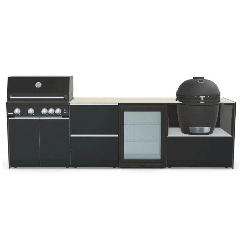 Fontana Ignes Stainless Steel Outdoor Kitchen with 5 Burner Grill, Hob, Fridge & Storage