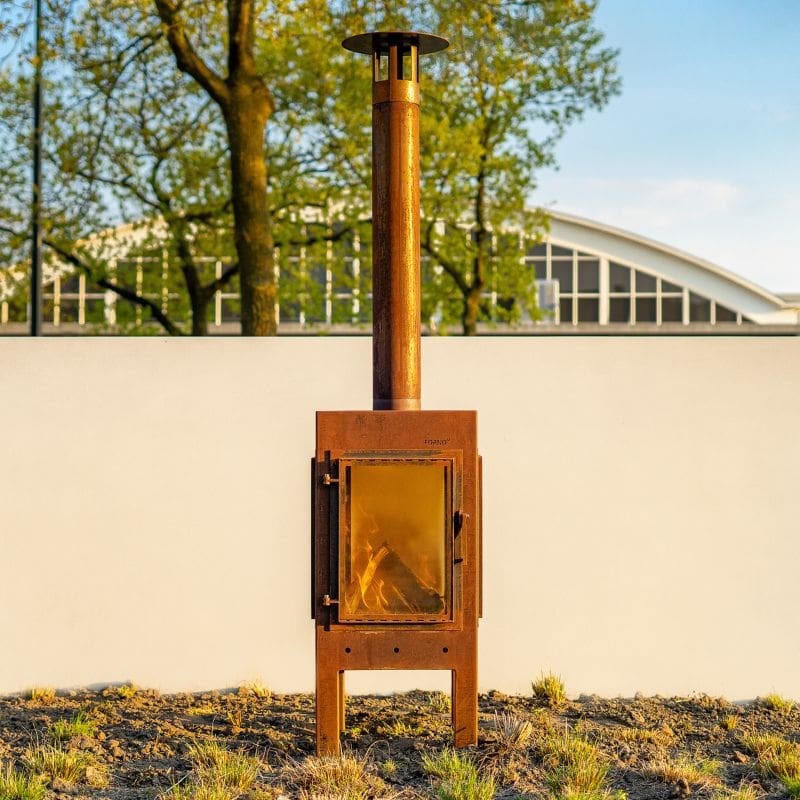 Adezz Forno DIGNA Corten Steel Outdoor Fireplace with Front Door