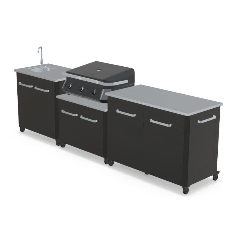 Cozze Modular Outdoor Kitchen Steel with Gas Grill, Storage & Sink