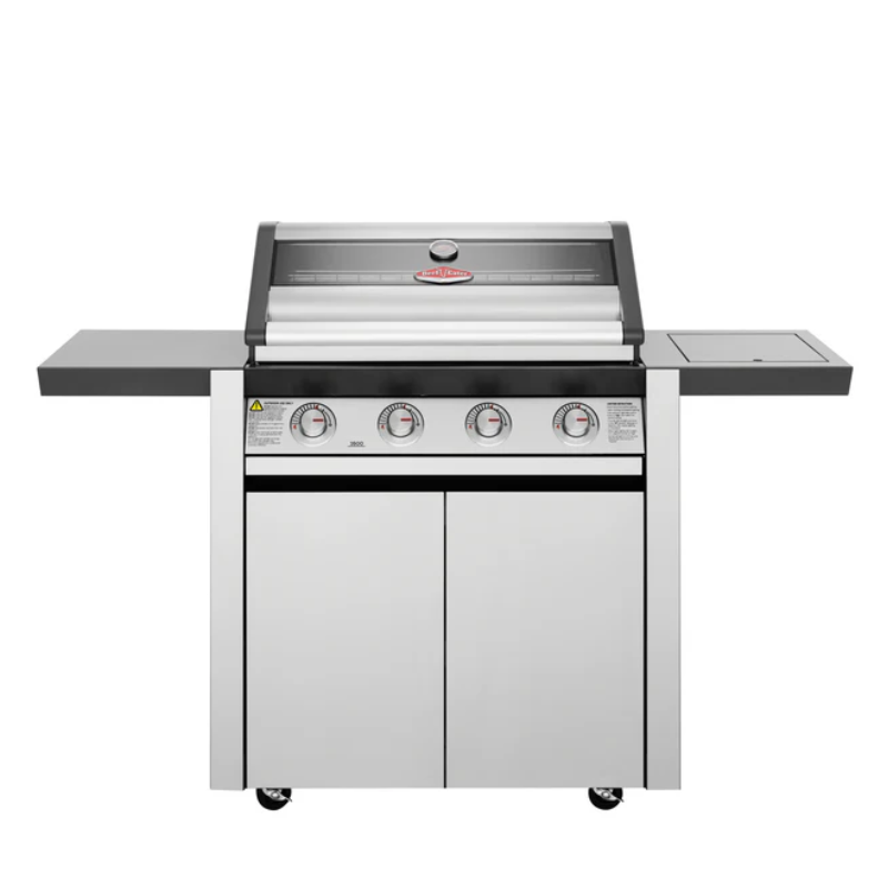 Beefeater 1600S Series 4 Burner BBQ & Side Burner Trolley in Stainless Steel