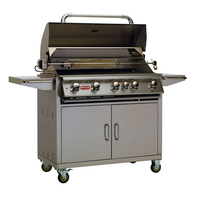 Bull Brahma 5 Burner Free Standing Gas BBQ Grill in Stainless Steel