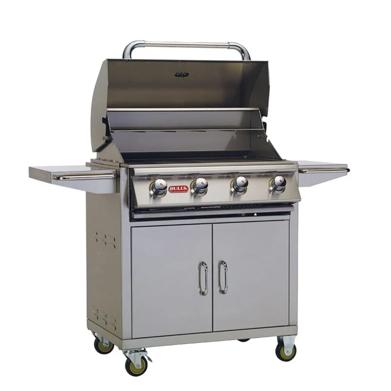 Bull Outlaw Stainless Steel 4 Burner Free Standing Gas BBQ Grill with Cart