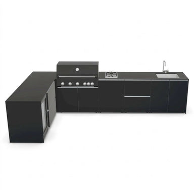 Fontana Ignes Stainless Steel Outdoor Kitchen with 5 Burner Grill, Hob, Sink, Fridge & Storage