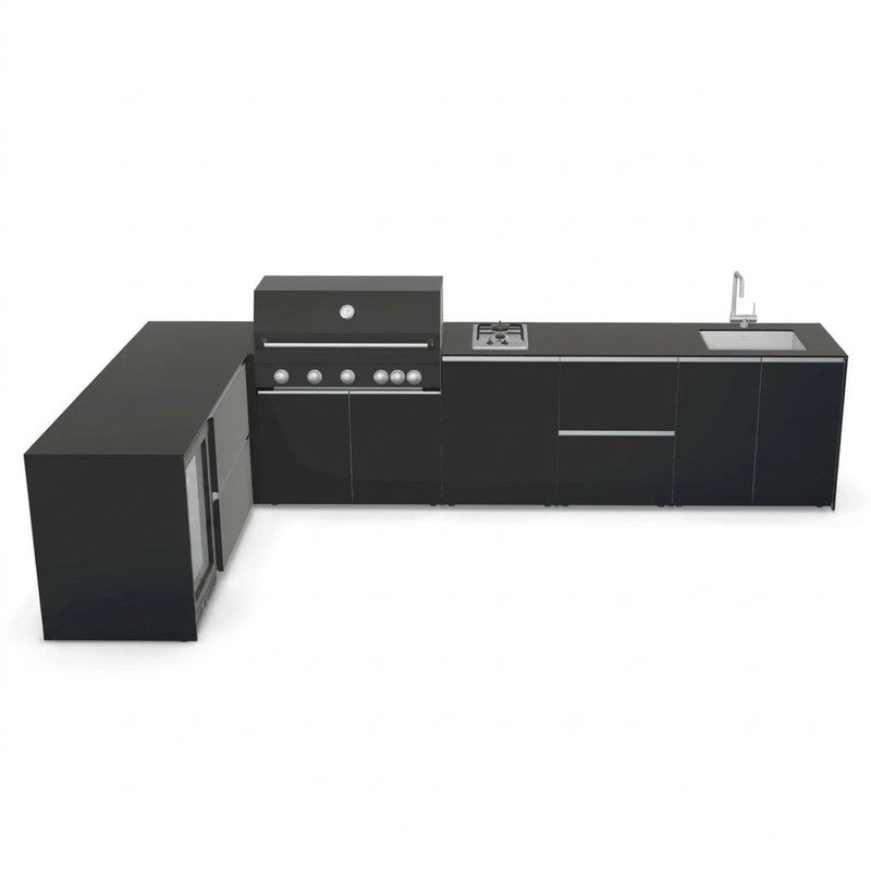 Fontana Ignes Stainless Steel Outdoor Kitchen with 5 Burner Grill, Hob, Sink, Fridge & Storage